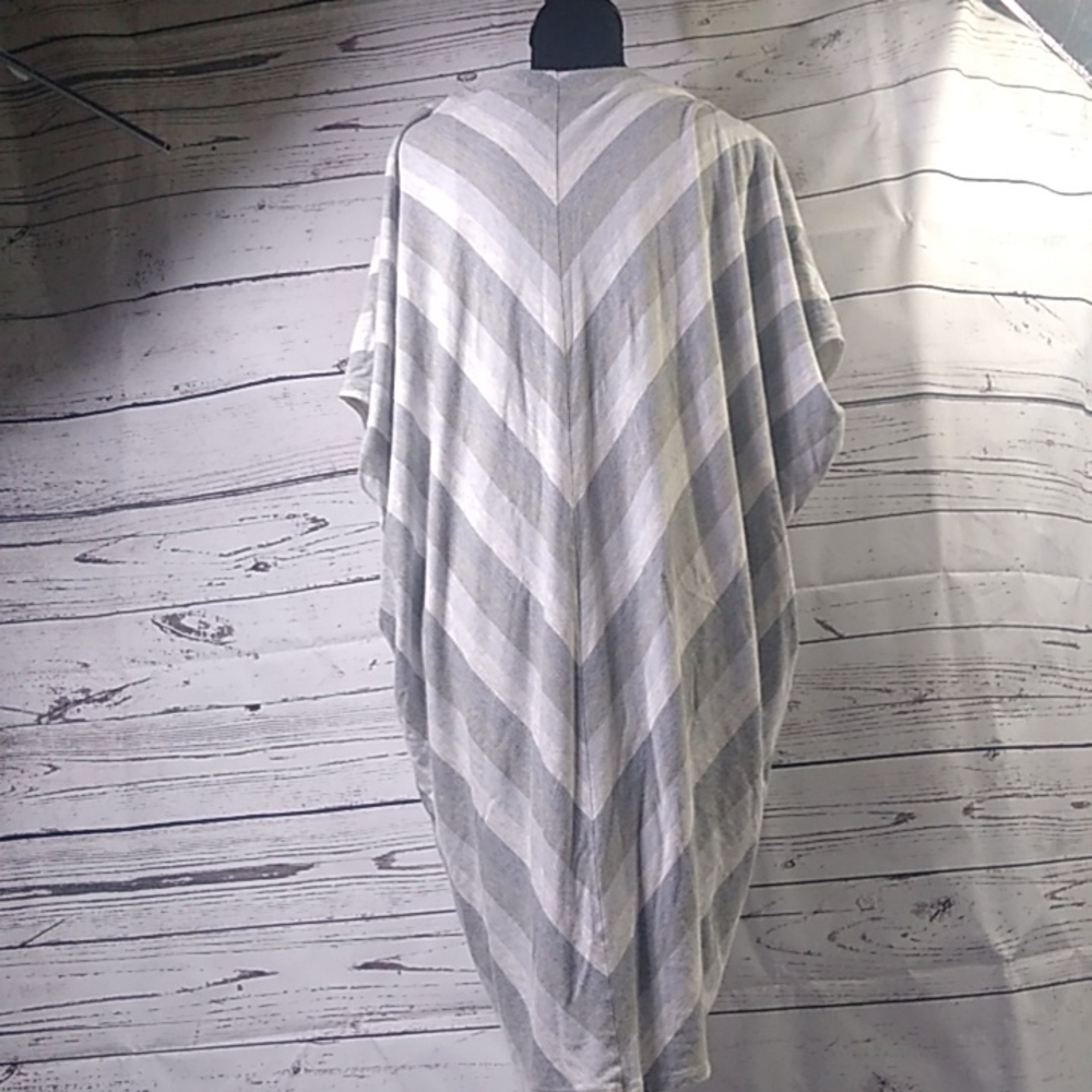 Bella Luxx Gray-On-Gray Stripe Oversized Stretch Dress szL #486 - Picture 4 of 9